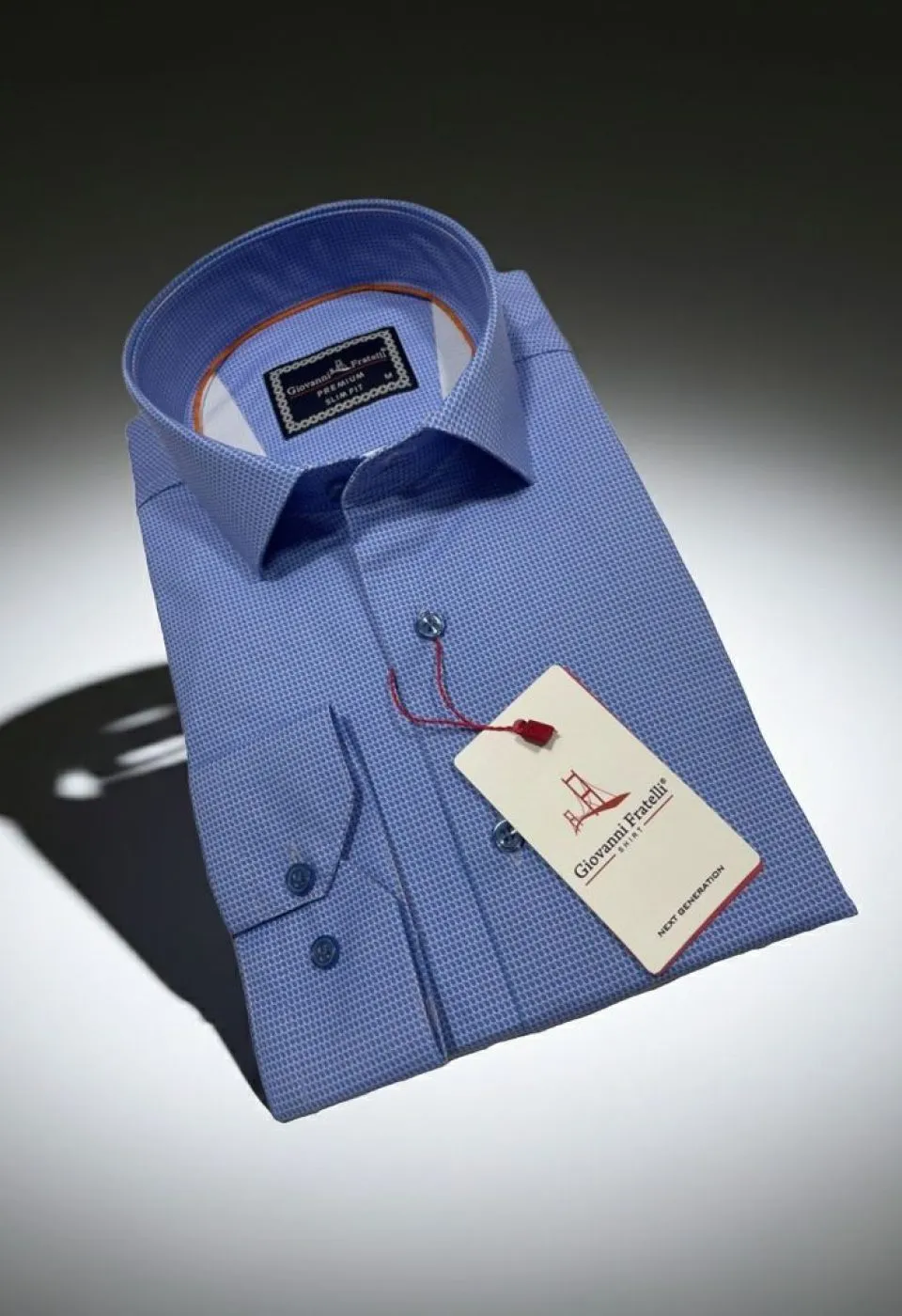 Slim Fit Uzun Kol Desenli Saten Gömlek 3GMK312431001
