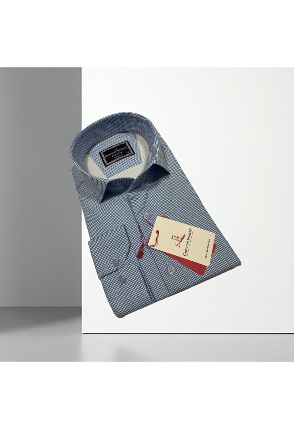 Slim Fit Uzun Kol Desenli Saten Gömlek 3GMK312431002 - Giovanni Fratelli