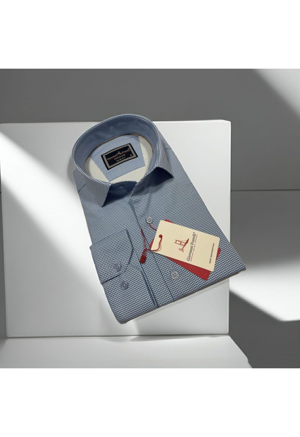 Slim Fit Uzun Kol Desenli Saten Gömlek 3GMK312431002 - Giovanni Fratelli