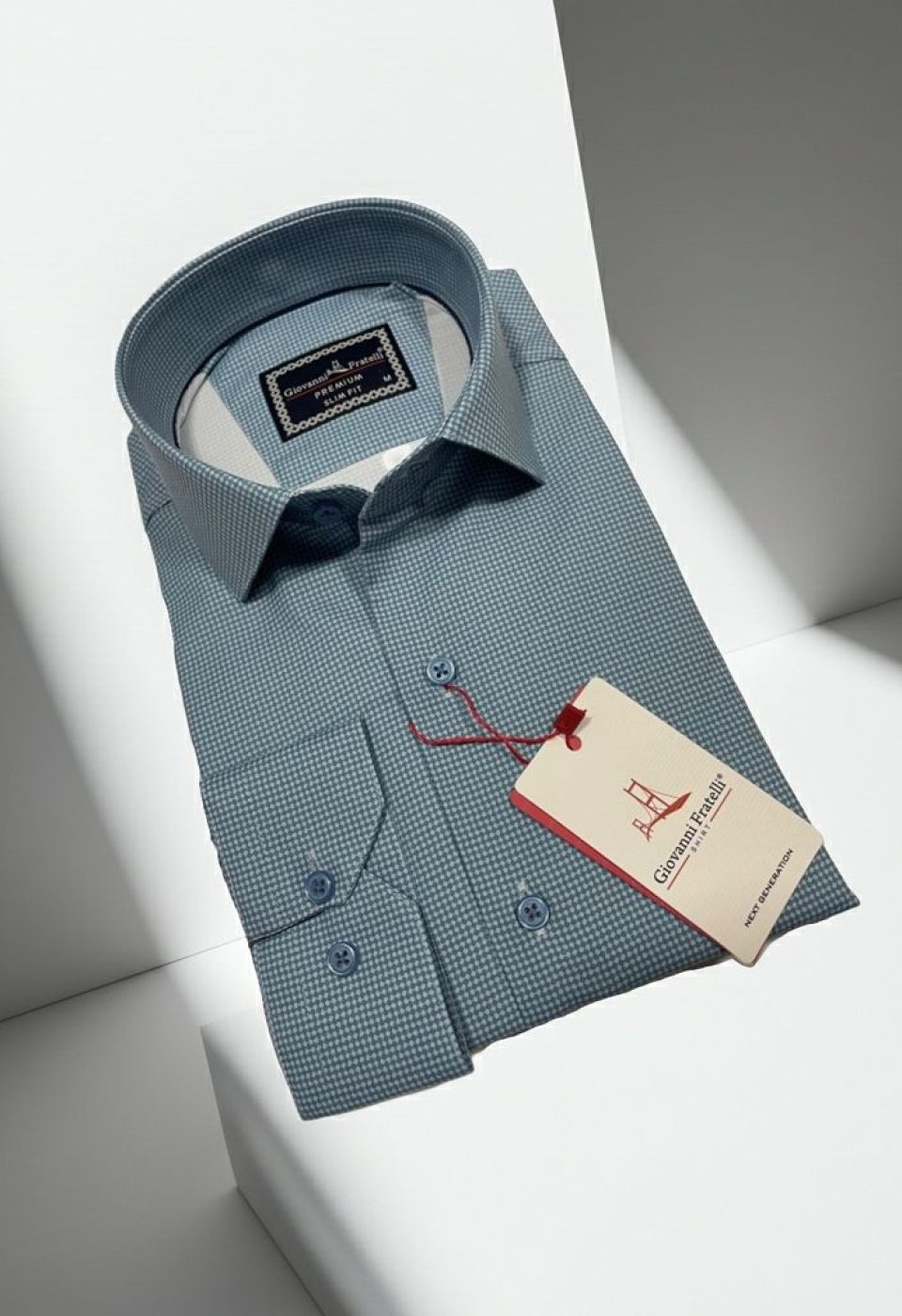 Slim Fit Uzun Kol Desenli Saten Gömlek 3GMK312431004