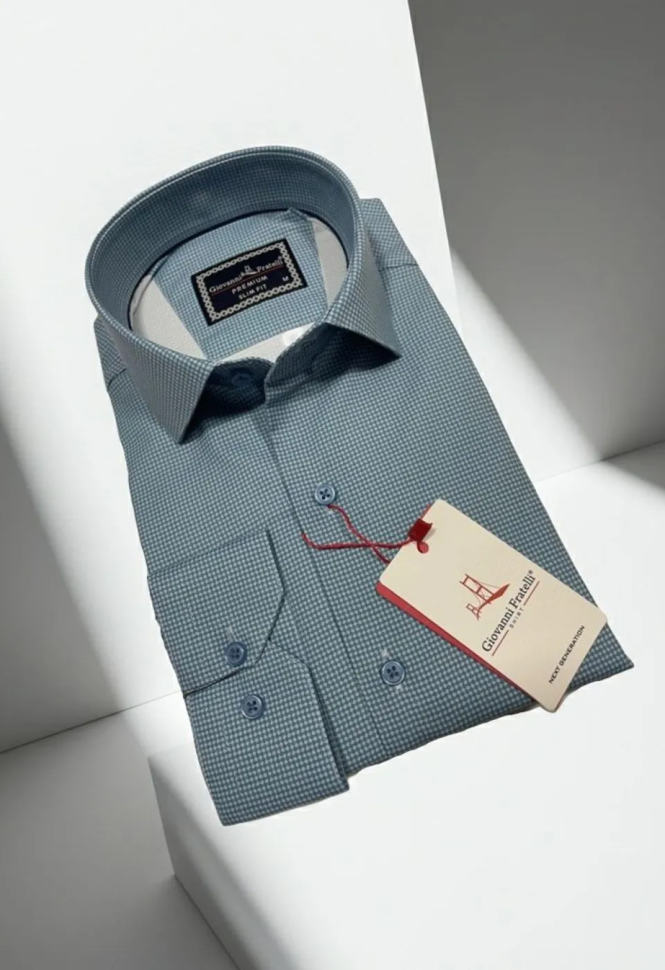 Slim Fit Uzun Kol Desenli Saten Gömlek 3GMK312431004