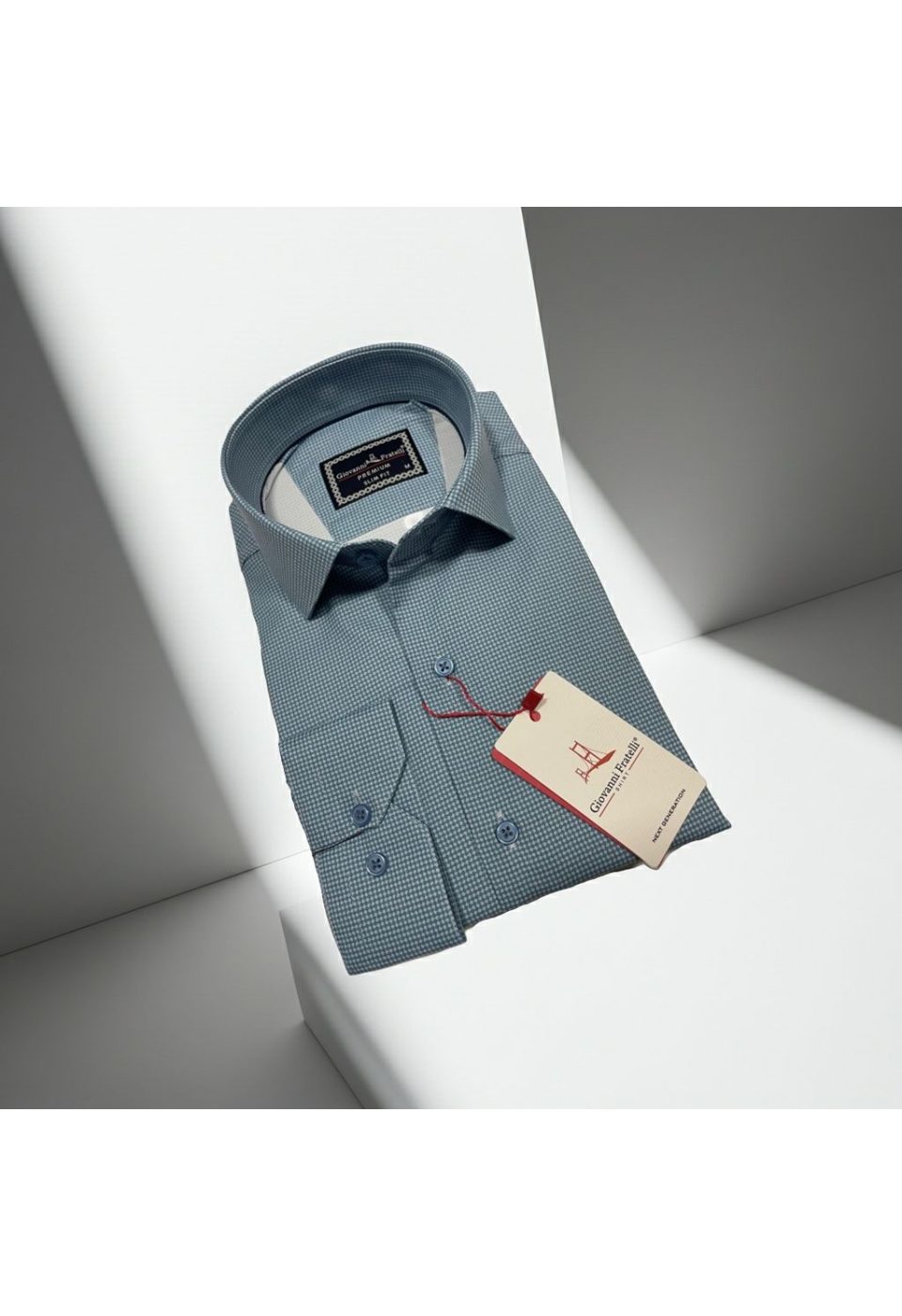 Slim Fit Uzun Kol Desenli Saten Gömlek 3GMK312431004 - Giovanni Fratelli