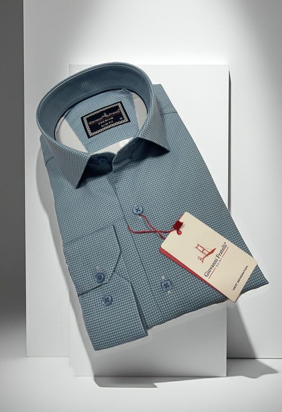 Slim Fit Uzun Kol Desenli Saten Gömlek 3GMK312431004