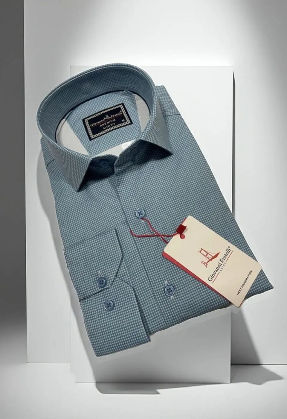 Slim Fit Uzun Kol Desenli Saten Gömlek 3GMK312431004