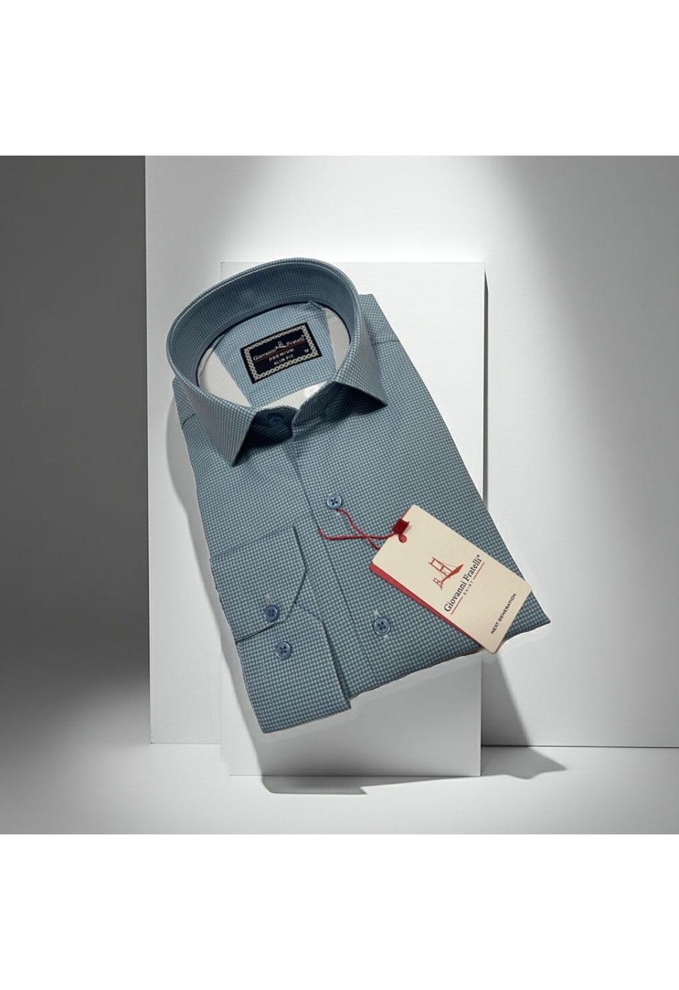 Slim Fit Uzun Kol Desenli Saten Gömlek 3GMK312431004 - Giovanni Fratelli
