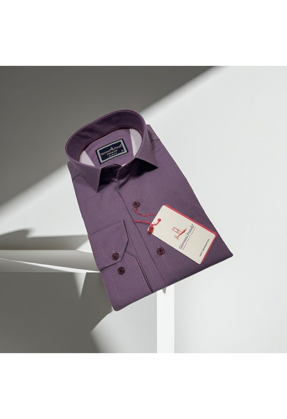 Slim Fit Uzun Kol Desenli Saten Gömlek 3GMK312431005 - Giovanni Fratelli