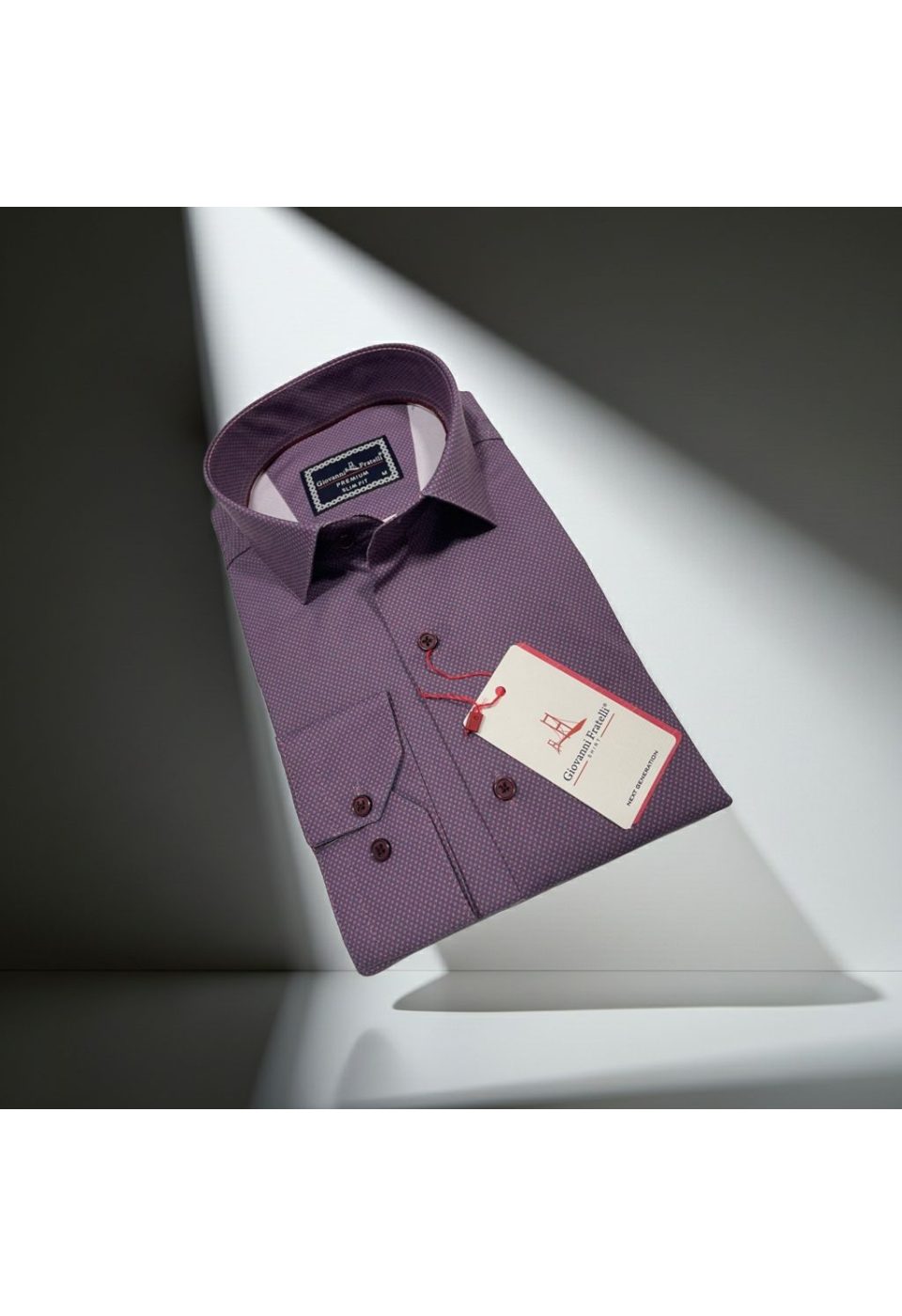 Slim Fit Uzun Kol Desenli Saten Gömlek 3GMK312431005 - Giovanni Fratelli