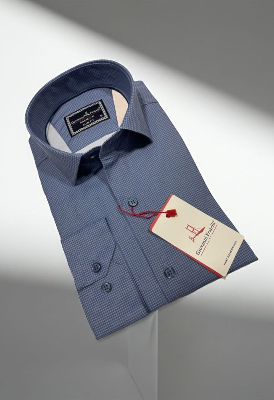 Slim Fit Uzun Kol Desenli Saten Gömlek 3GMK312431006