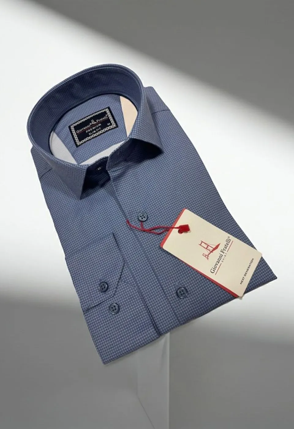 Slim Fit Uzun Kol Desenli Saten Gömlek 3GMK312431006