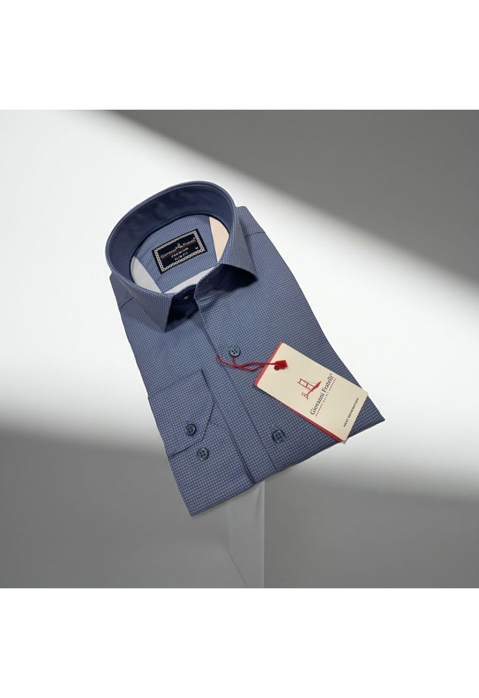 Slim Fit Uzun Kol Desenli Saten Gömlek 3GMK312431006 - Giovanni Fratelli
