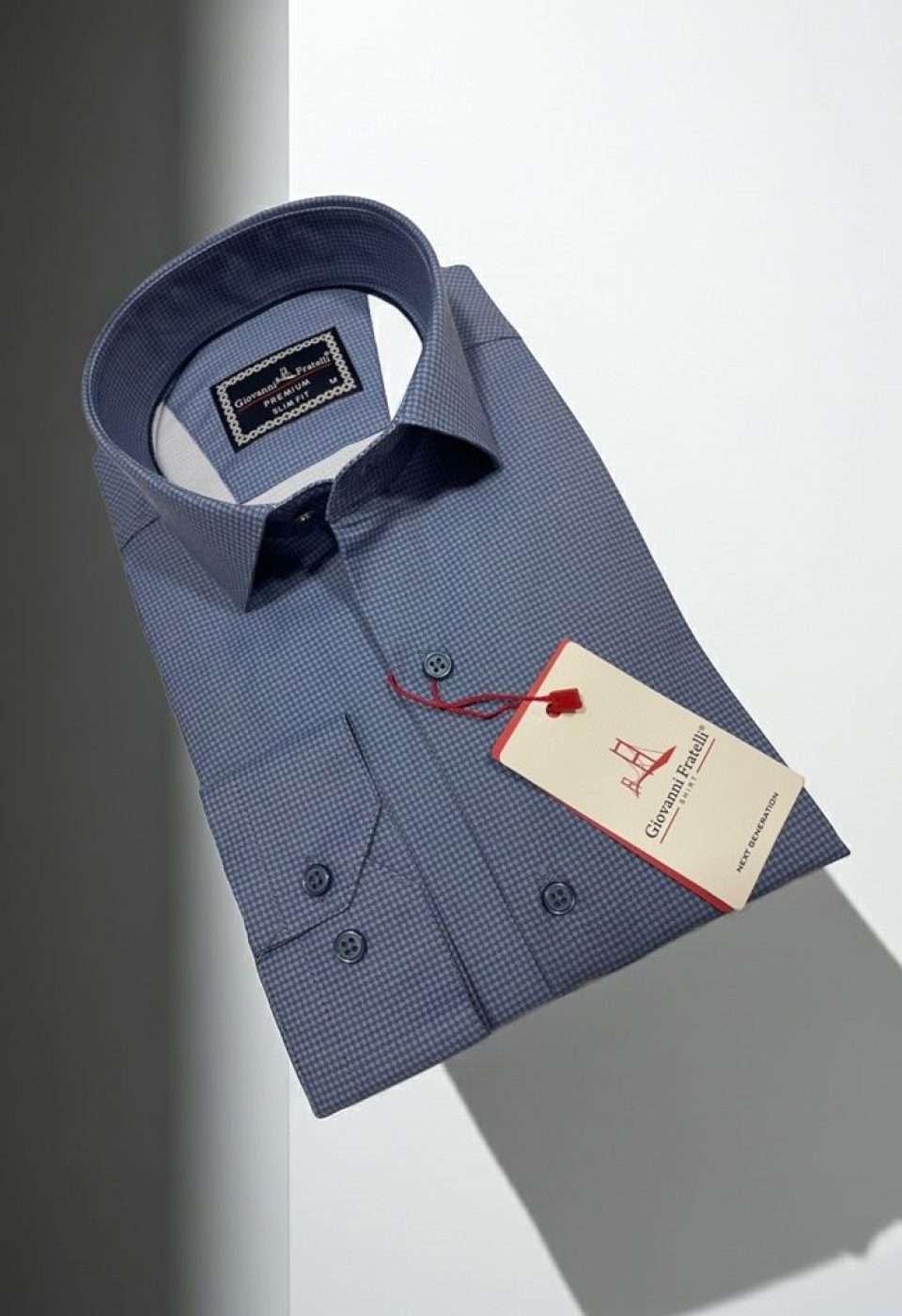 Slim Fit Uzun Kol Desenli Saten Gömlek 3GMK312431006