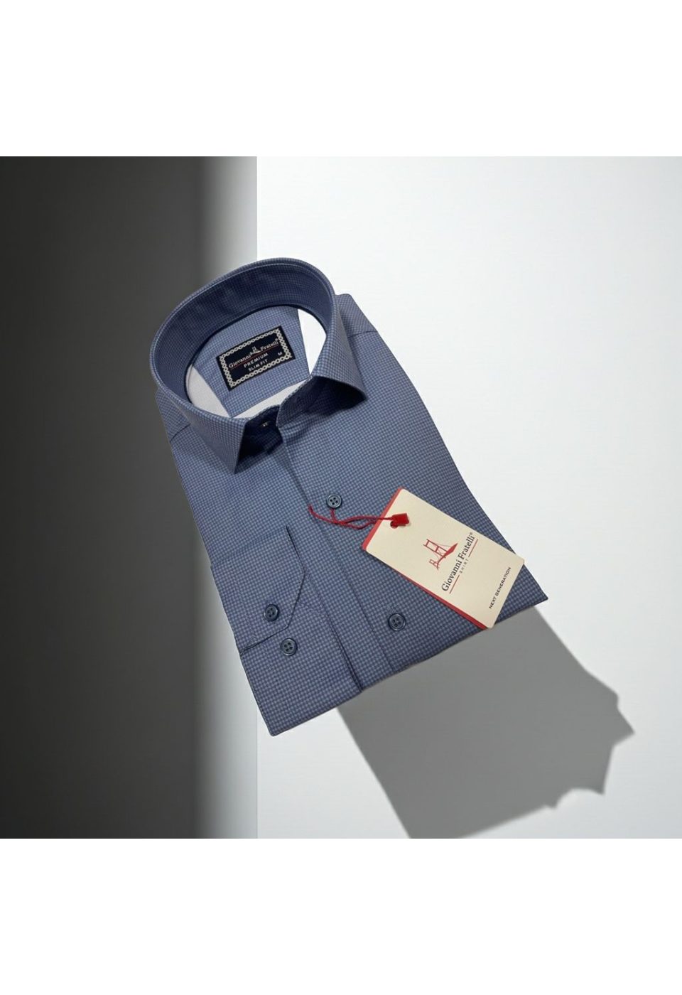 Slim Fit Uzun Kol Desenli Saten Gömlek 3GMK312431006 - Giovanni Fratelli