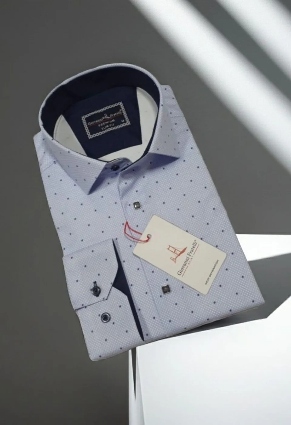 Slim Fit Uzun Kol Desenli Saten Gömlek 3GMK312435001