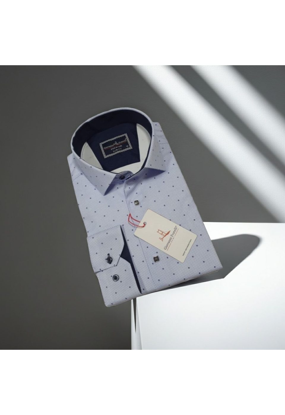 Slim Fit Uzun Kol Desenli Saten Gömlek 3GMK312435001 - Giovanni Fratelli