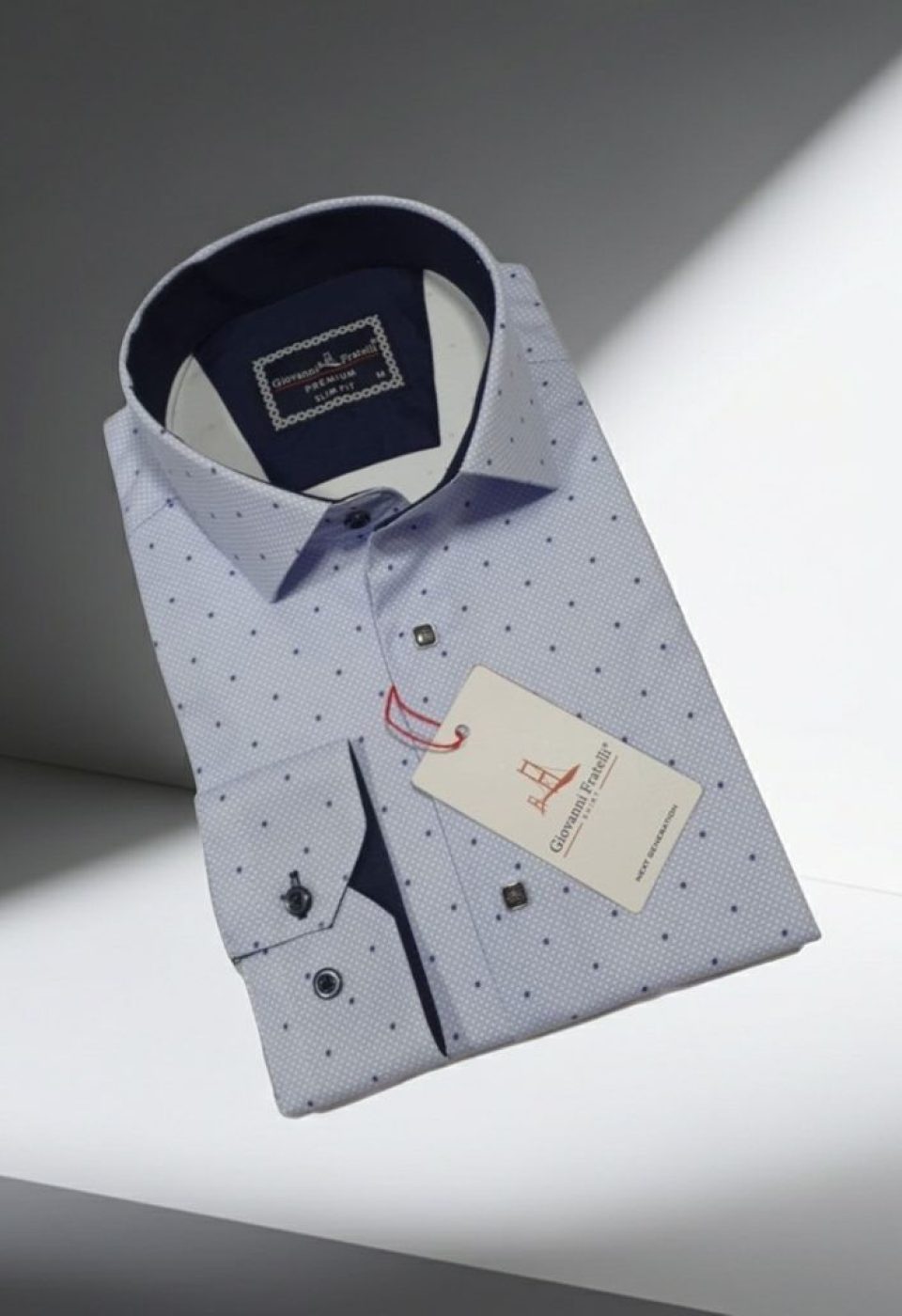 Slim Fit Uzun Kol Desenli Saten Gömlek 3GMK312435001 - Giovanni Fratelli