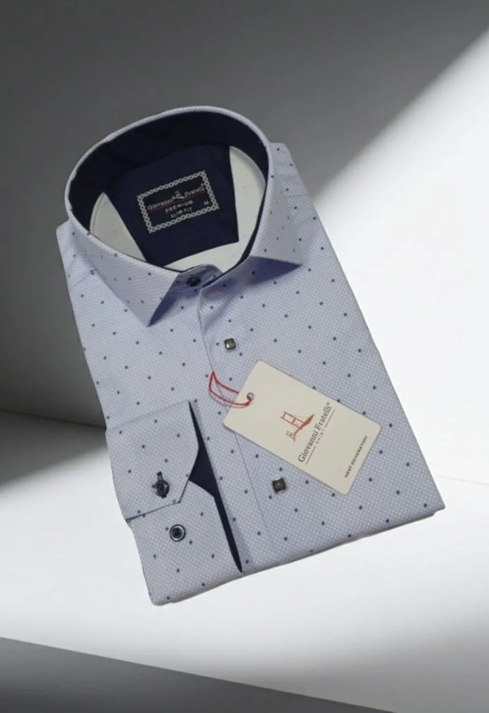 Slim Fit Uzun Kol Desenli Saten Gömlek 3GMK312435001 - Giovanni Fratelli