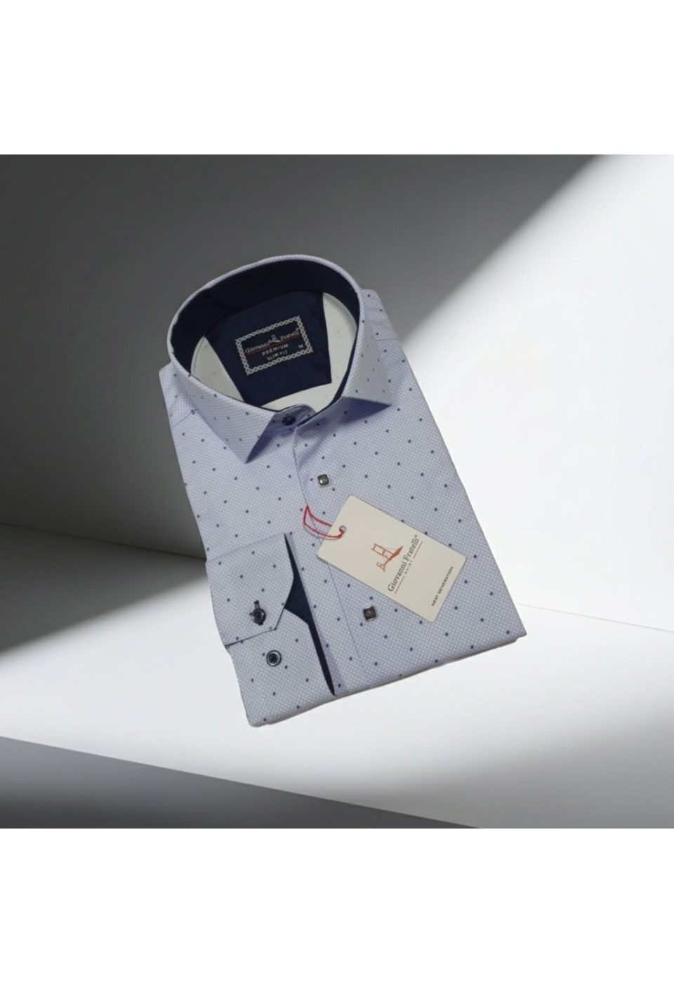 Slim Fit Uzun Kol Desenli Saten Gömlek 3GMK312435001 - Giovanni Fratelli