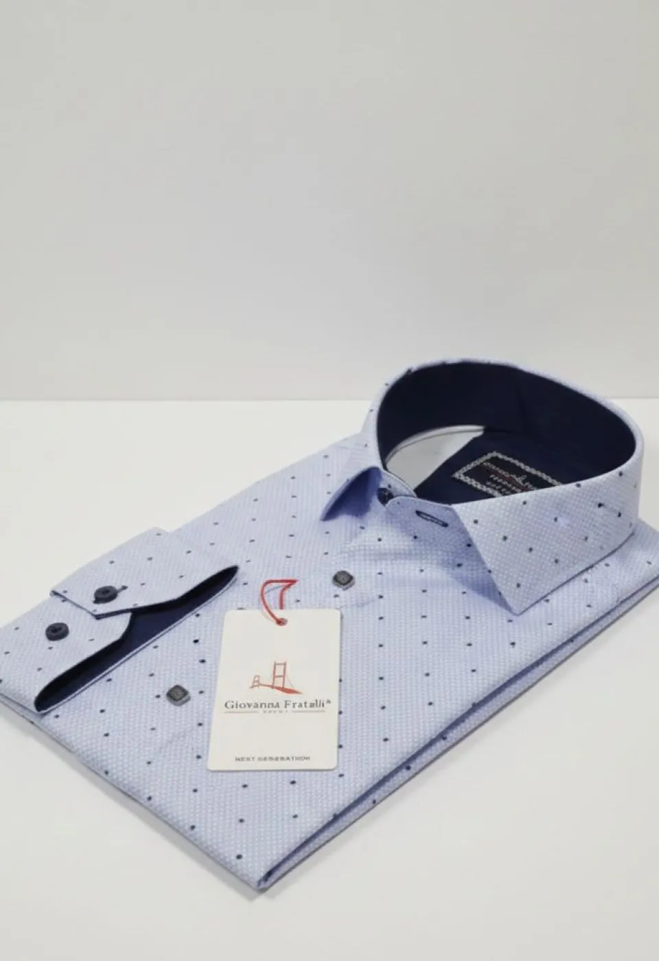 Slim Fit Uzun Kol Desenli Saten Gömlek 3GMK312435001 - Giovanni Fratelli