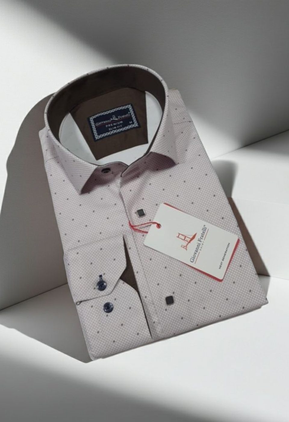Slim Fit Uzun Kol Desenli Saten Gömlek 3GMK312435002