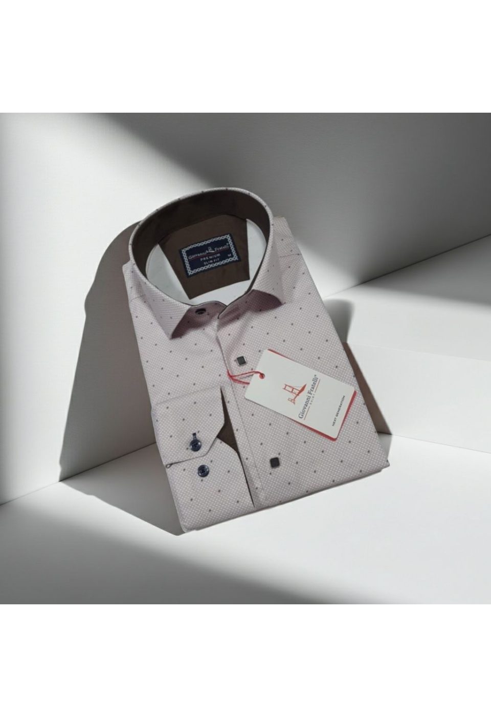 Slim Fit Uzun Kol Desenli Saten Gömlek 3GMK312435002 - Giovanni Fratelli