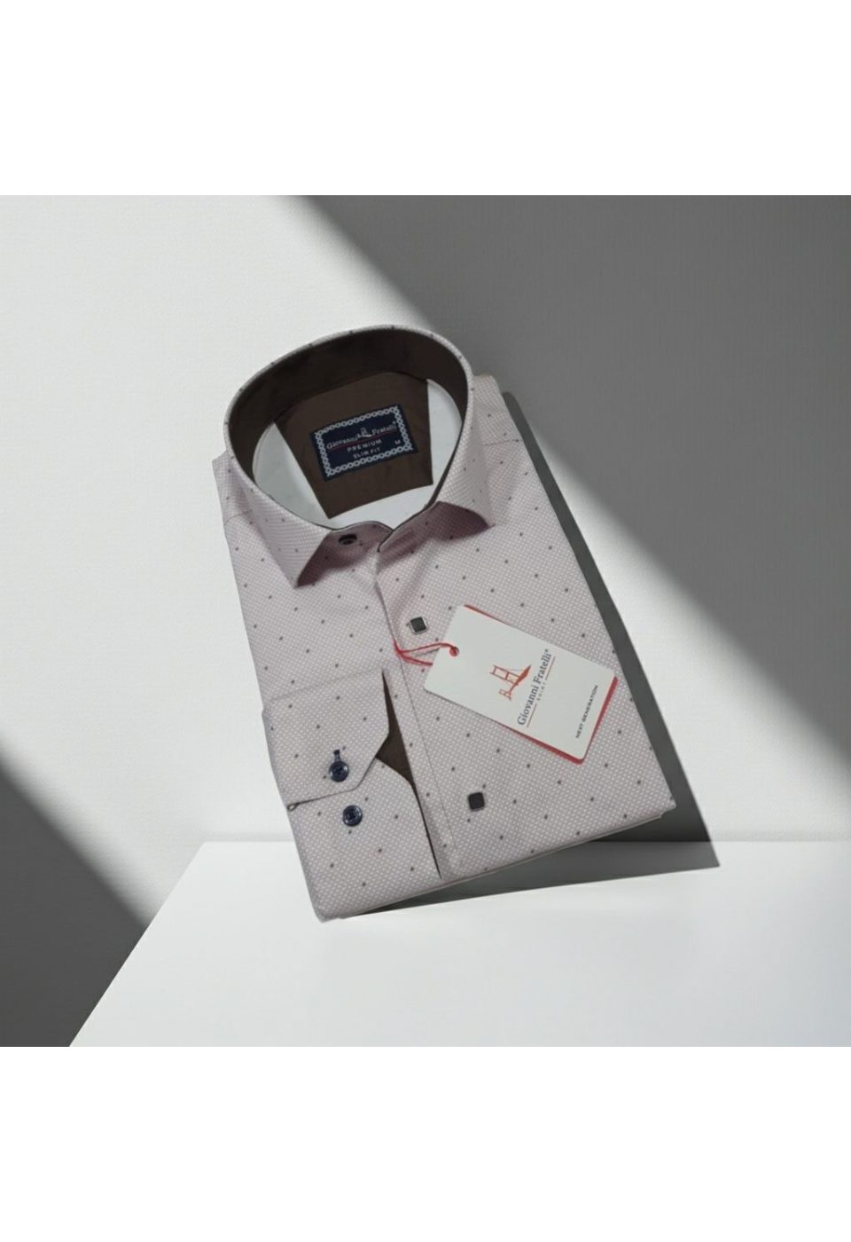 Slim Fit Uzun Kol Desenli Saten Gömlek 3GMK312435002 - Giovanni Fratelli