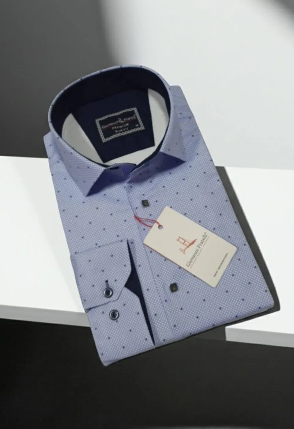 Slim Fit Uzun Kol Desenli Saten Gömlek 3GMK312435003