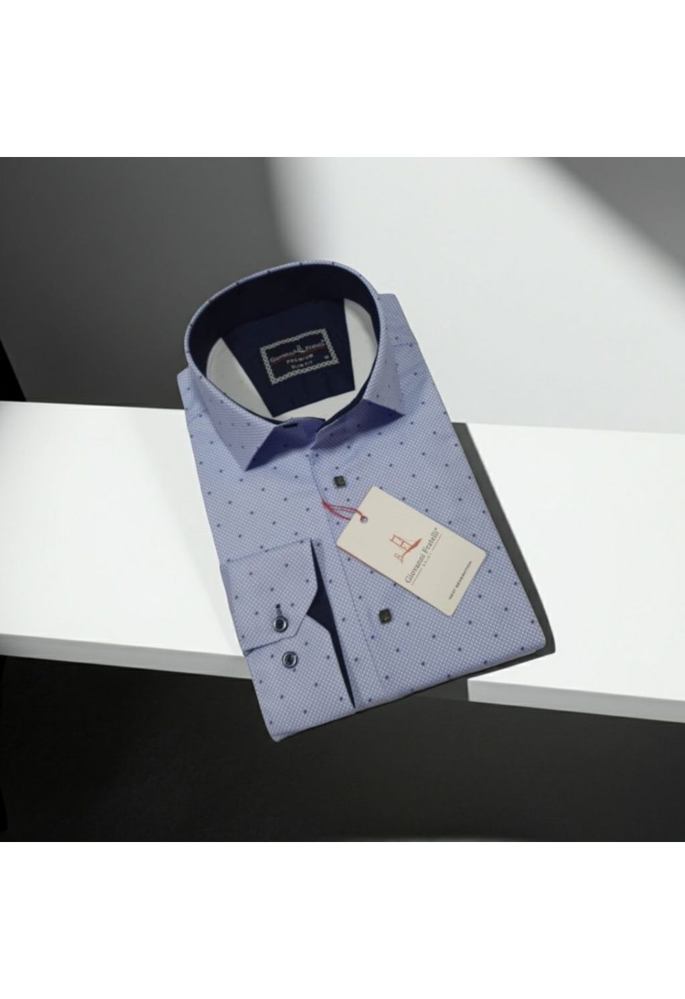 2435 CR SATIN 003 Slim Fit Uzun Kol Desenli Saten Gömlek 3GMK312435003 - Giovanni Fratelli