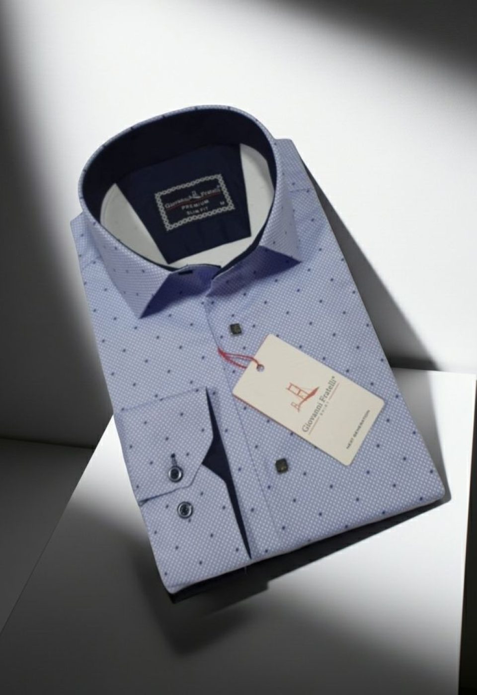Slim Fit Uzun Kol Desenli Saten Gömlek 3GMK312435003