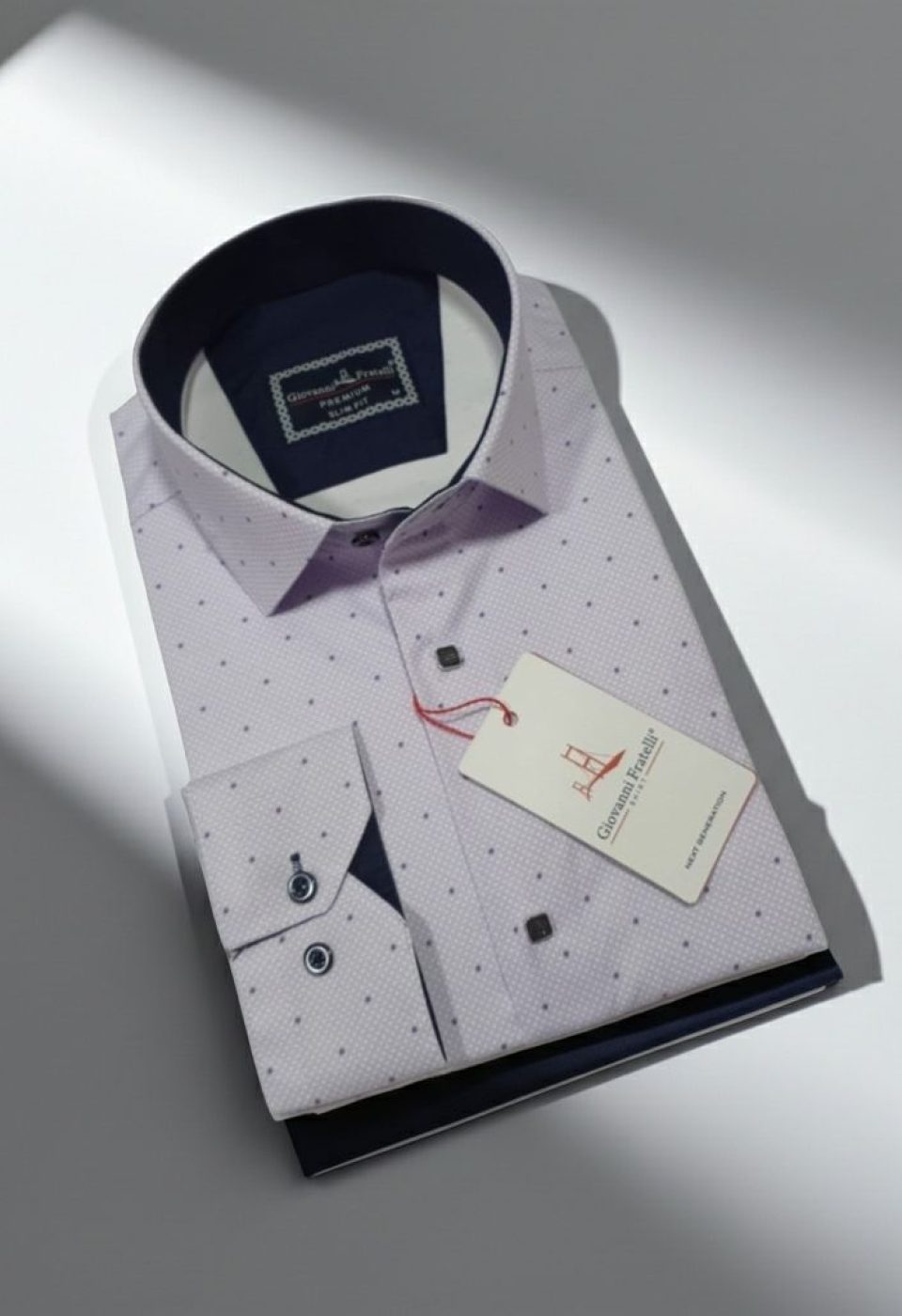 Slim Fit Uzun Kol Desenli Saten Gömlek 3GMK312435004