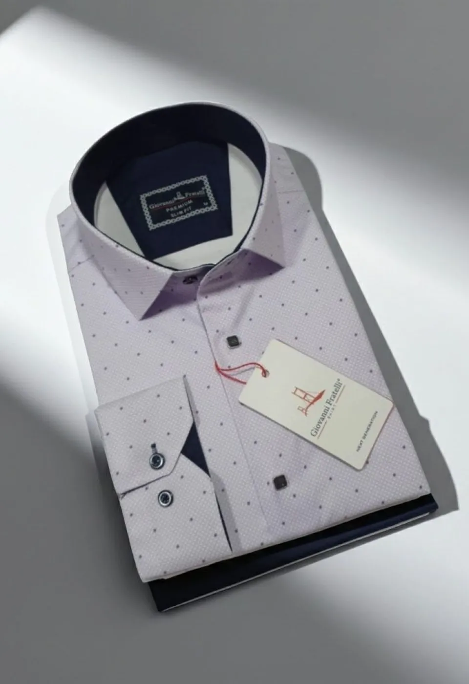 Slim Fit Uzun Kol Desenli Saten Gömlek 3GMK312435004