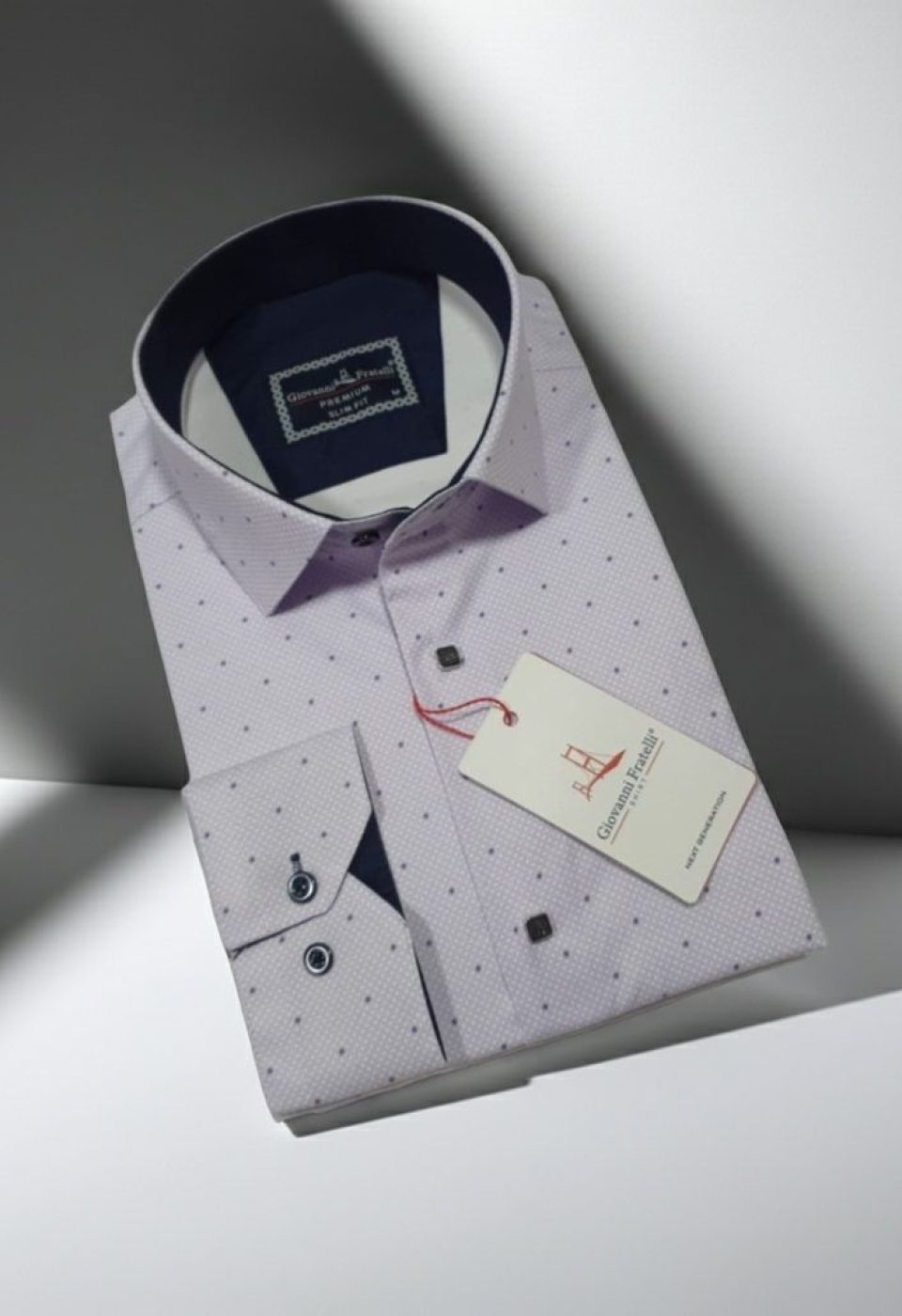 2435 CR SATIN 004 Slim Fit Uzun Kol Desenli Saten Gömlek 3GMK312435004 - Giovanni Fratelli