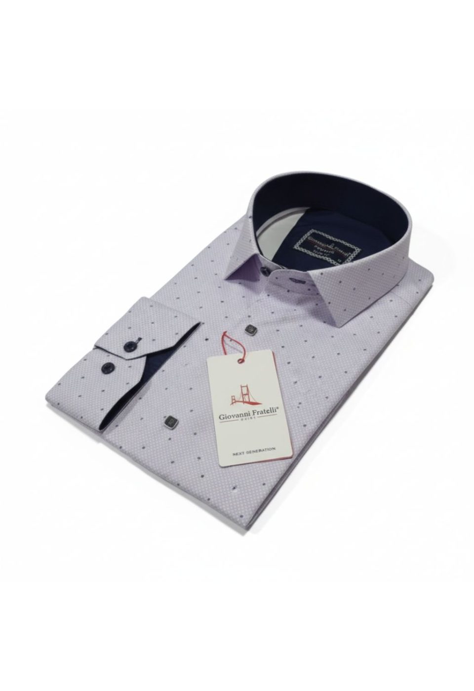 2435 CR SATIN 004 Slim Fit Uzun Kol Desenli Saten Gömlek 3GMK312435004 - Giovanni Fratelli