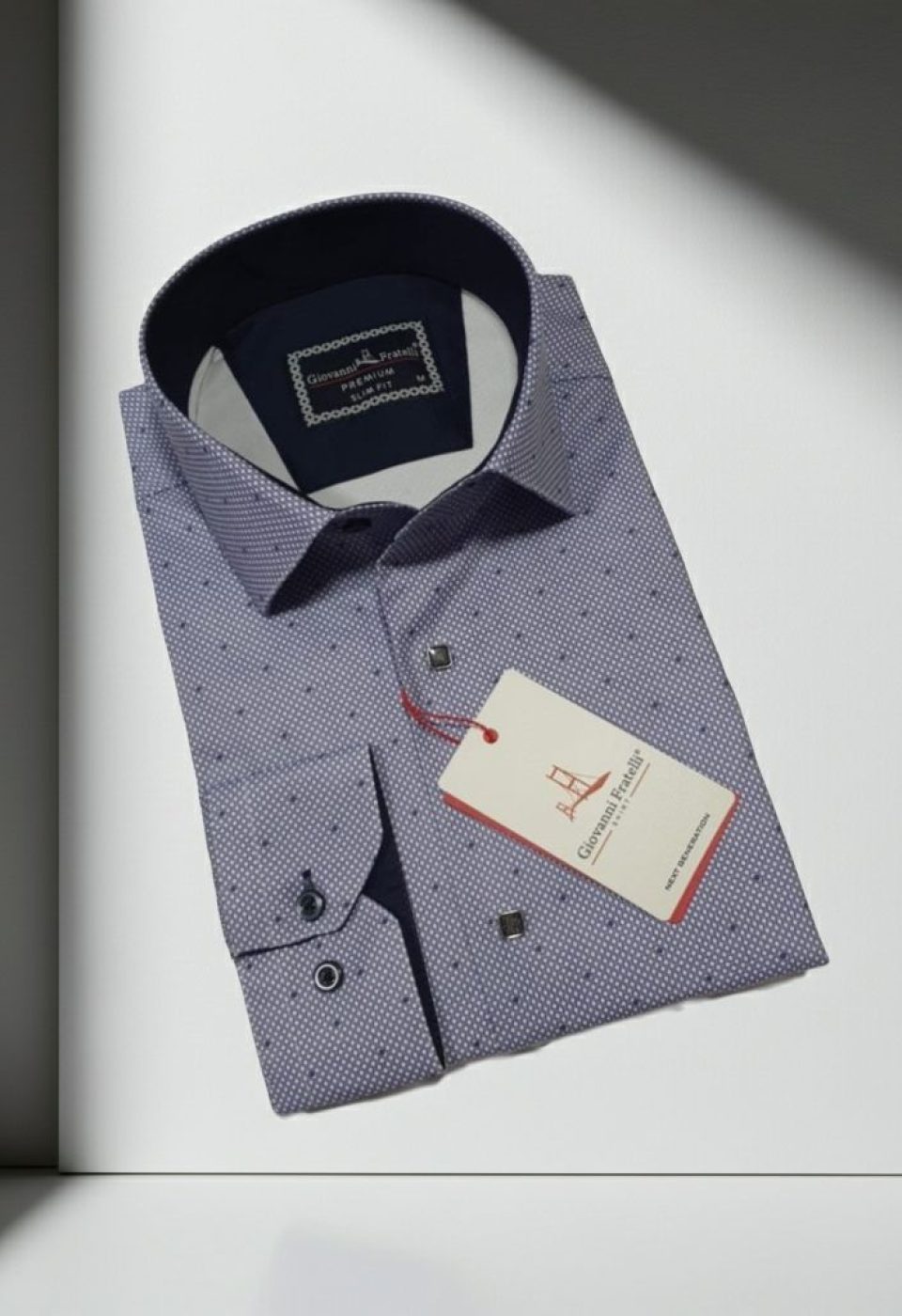 Slim Fit Uzun Kol Desenli Saten Gömlek 3GMK312435005