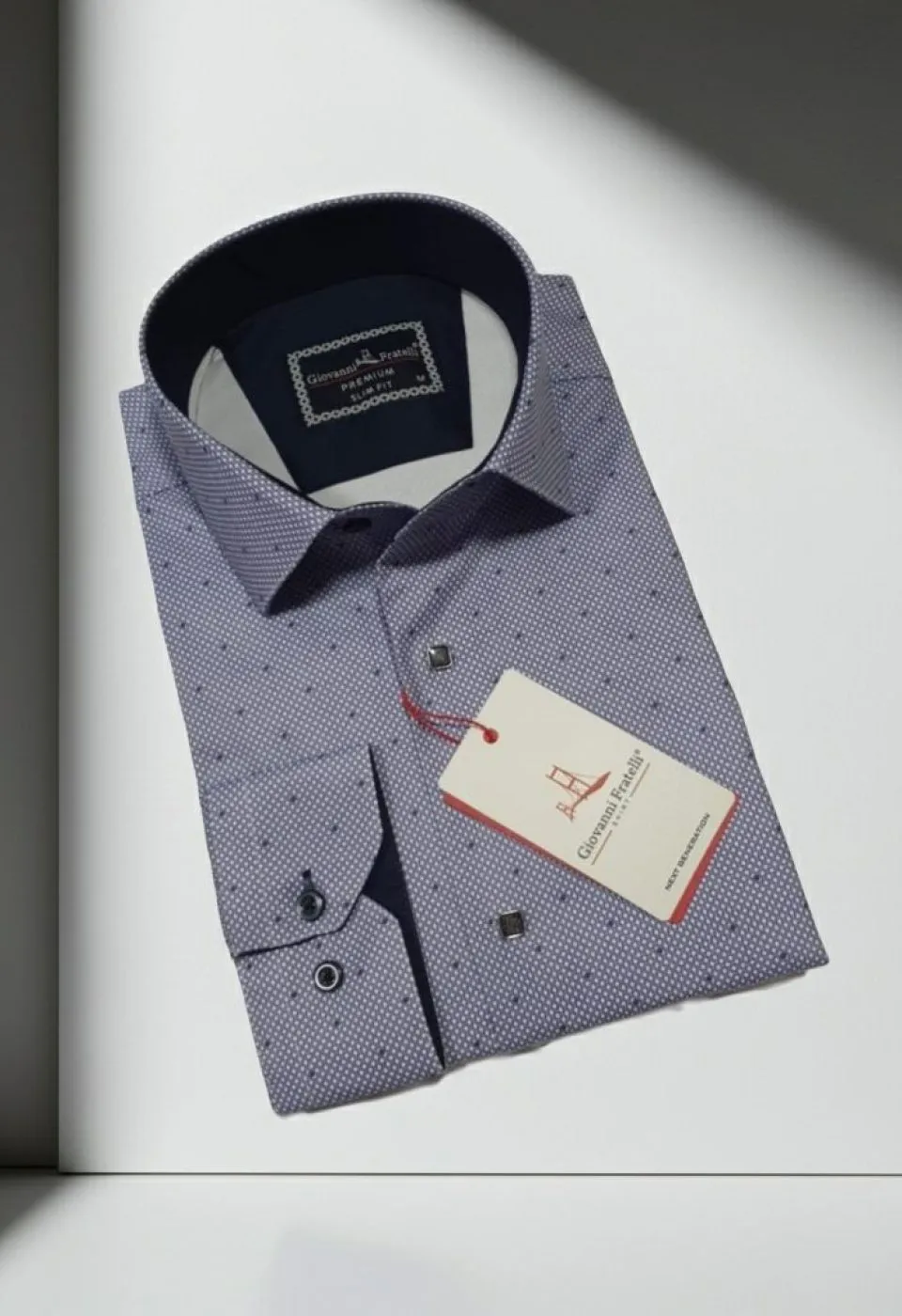 Slim Fit Uzun Kol Desenli Saten Gömlek 3GMK312435005