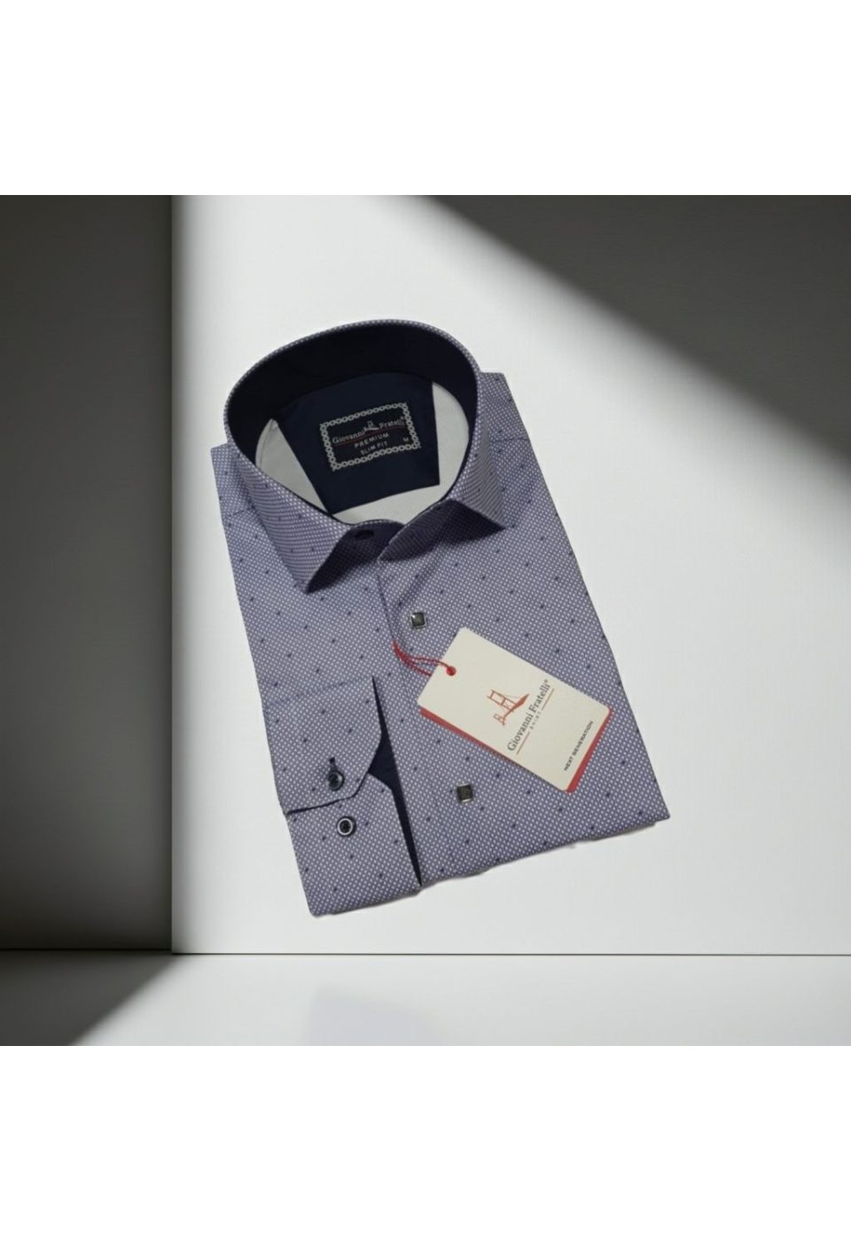 Slim Fit Uzun Kol Desenli Saten Gömlek 3GMK312435005 - Giovanni Fratelli