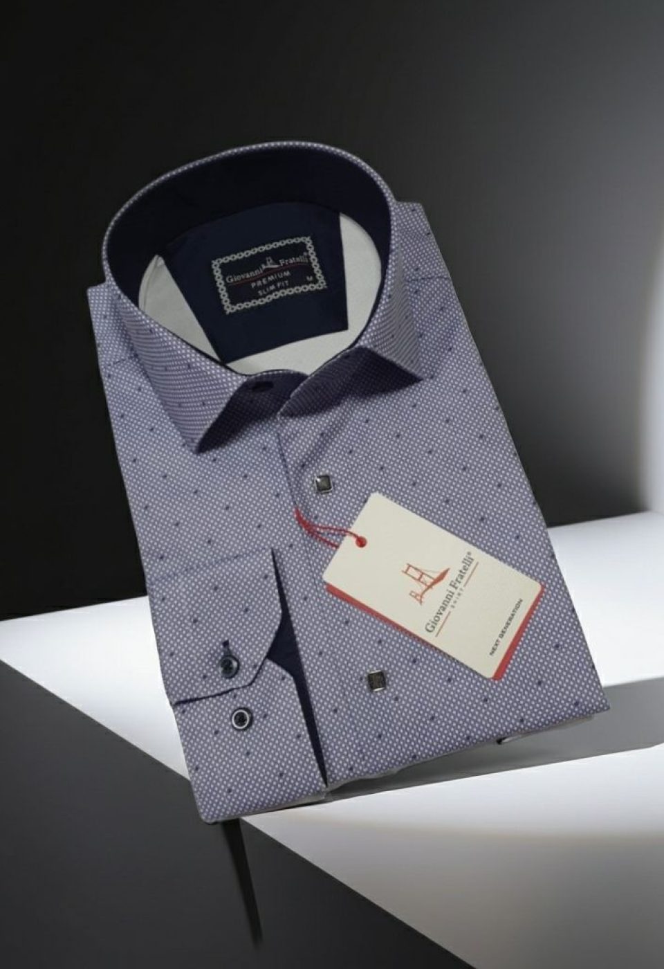 Slim Fit Uzun Kol Desenli Saten Gömlek 3GMK312435005 - Giovanni Fratelli