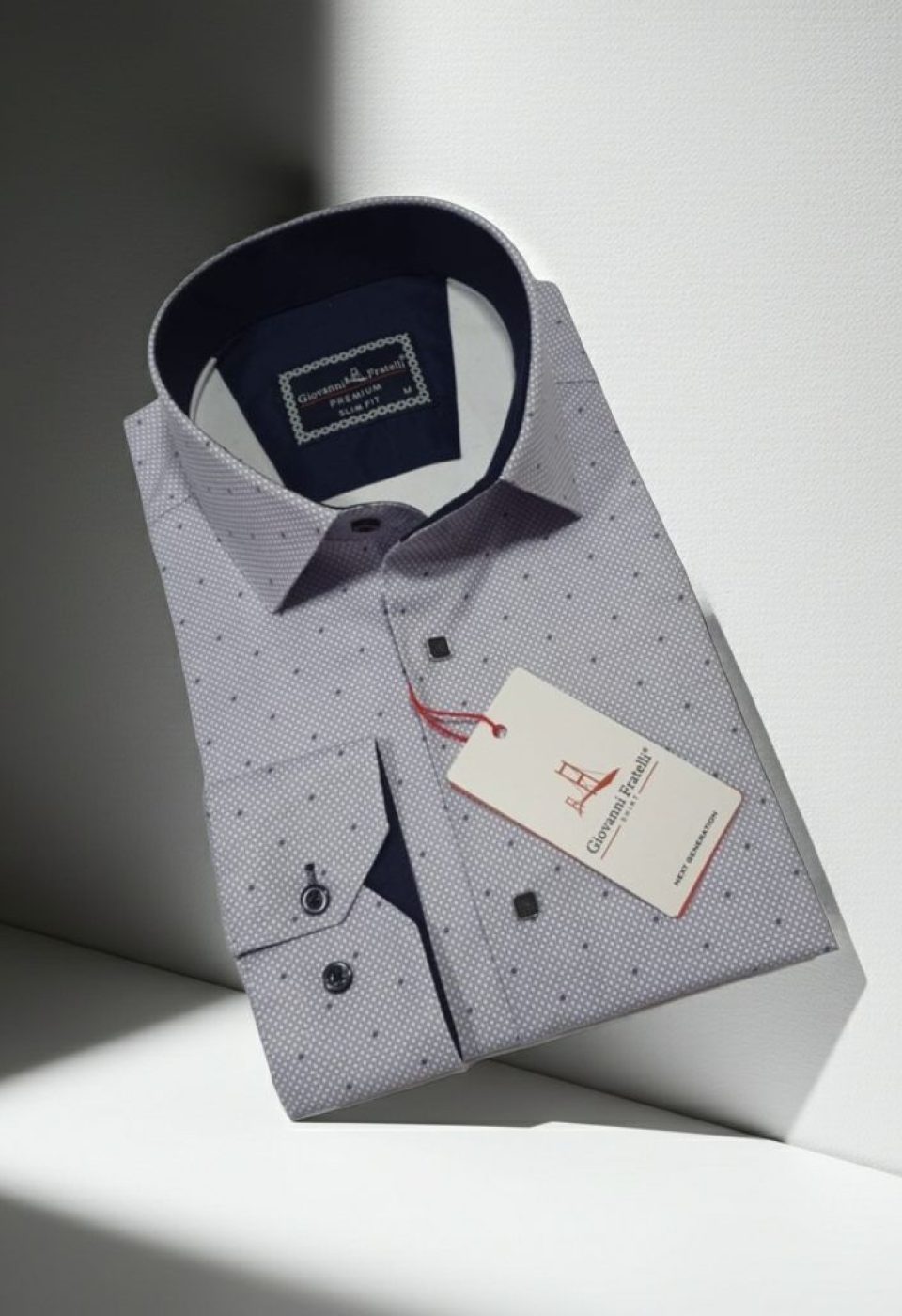 Slim Fit Uzun Kol Desenli Saten Gömlek 3GMK312435006 - Giovanni Fratelli