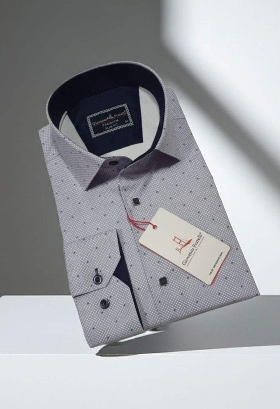 Slim Fit Uzun Kol Desenli Saten Gömlek 3GMK312435006