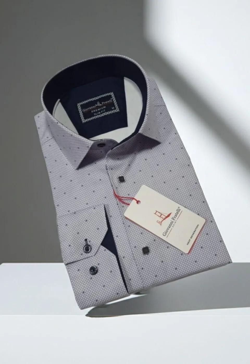 Slim Fit Uzun Kol Desenli Saten Gömlek 3GMK312435006