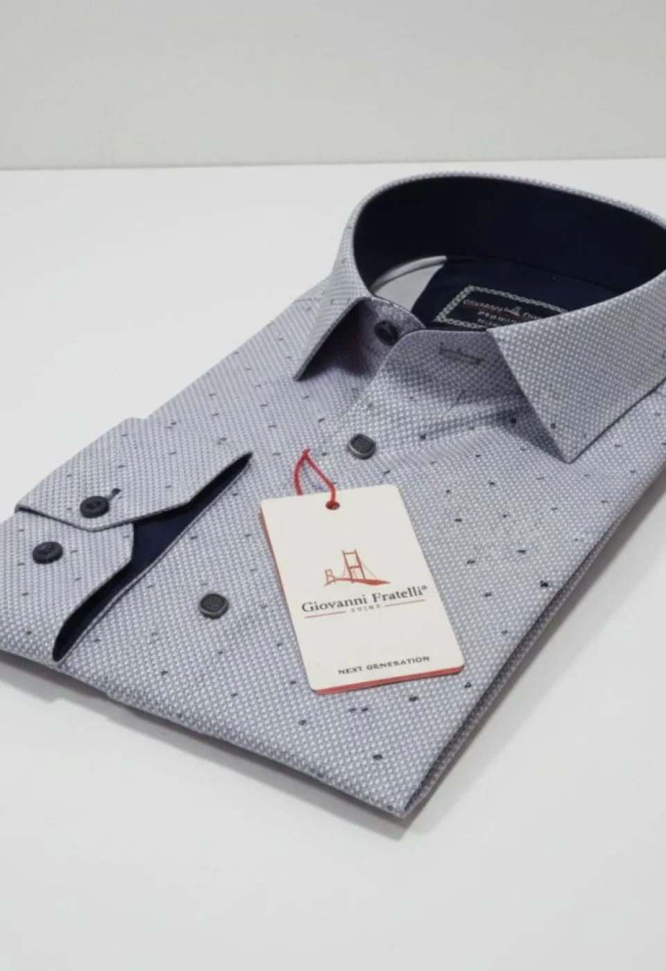 Slim Fit Uzun Kol Desenli Saten Gömlek 3GMK312435006