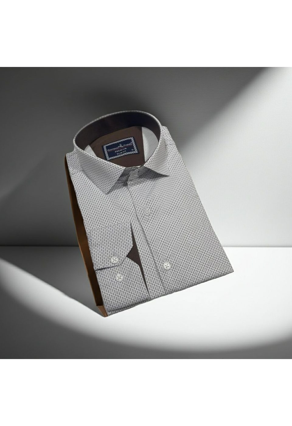 2436 CR SATIN 004 Slim Fit Uzun Kol Desenli Saten Gömlek 3GMK312436004 - Giovanni Fratelli