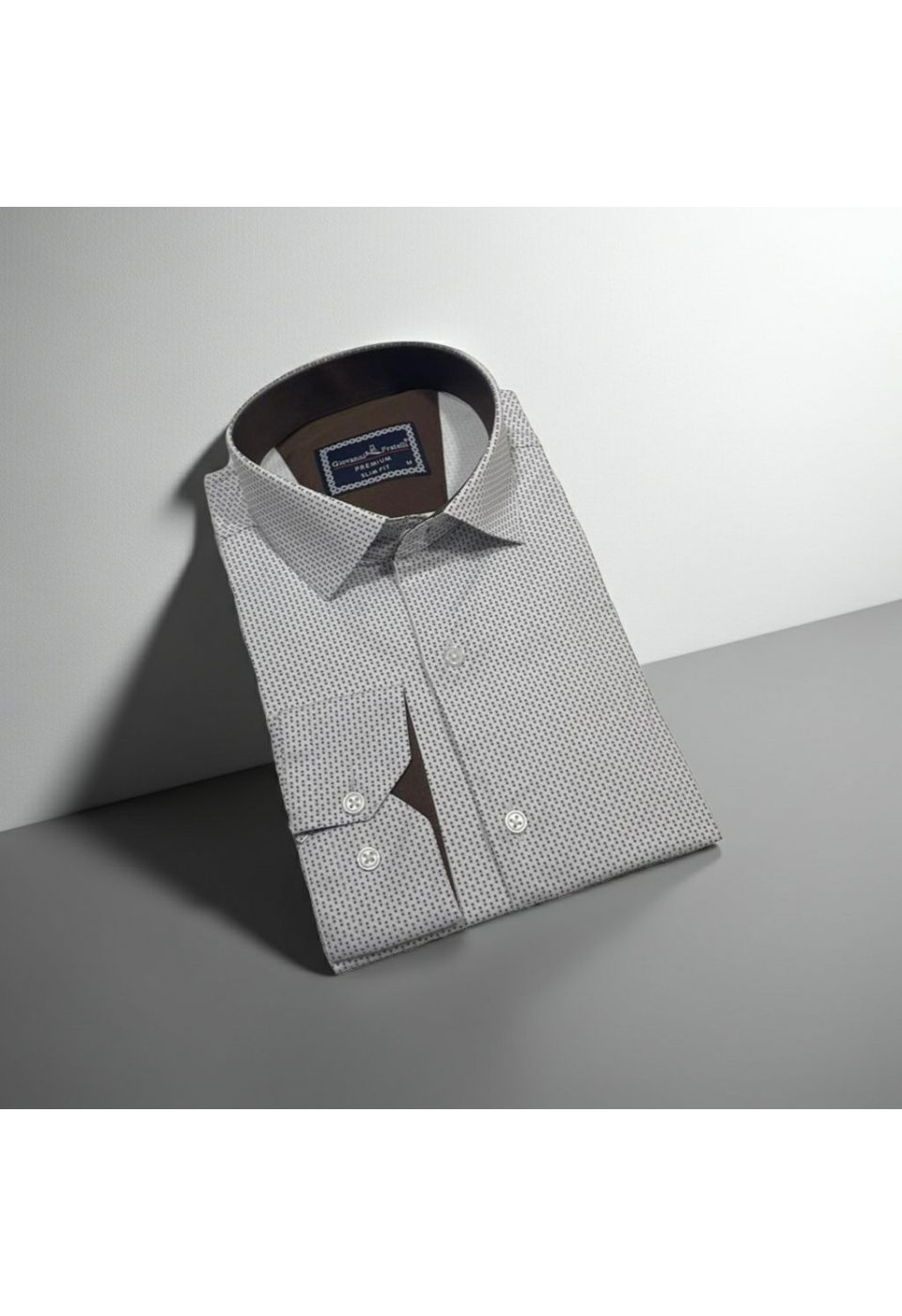 2436 CR SATIN 004 Slim Fit Uzun Kol Desenli Saten Gömlek 3GMK312436004 - Giovanni Fratelli
