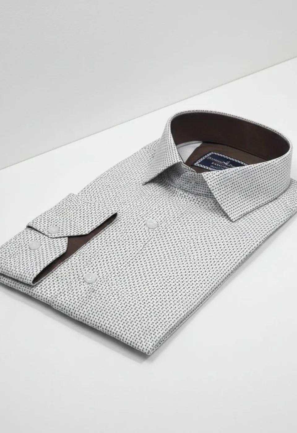 Slim Fit Uzun Kol Desenli Saten Gömlek 3GMK312436004