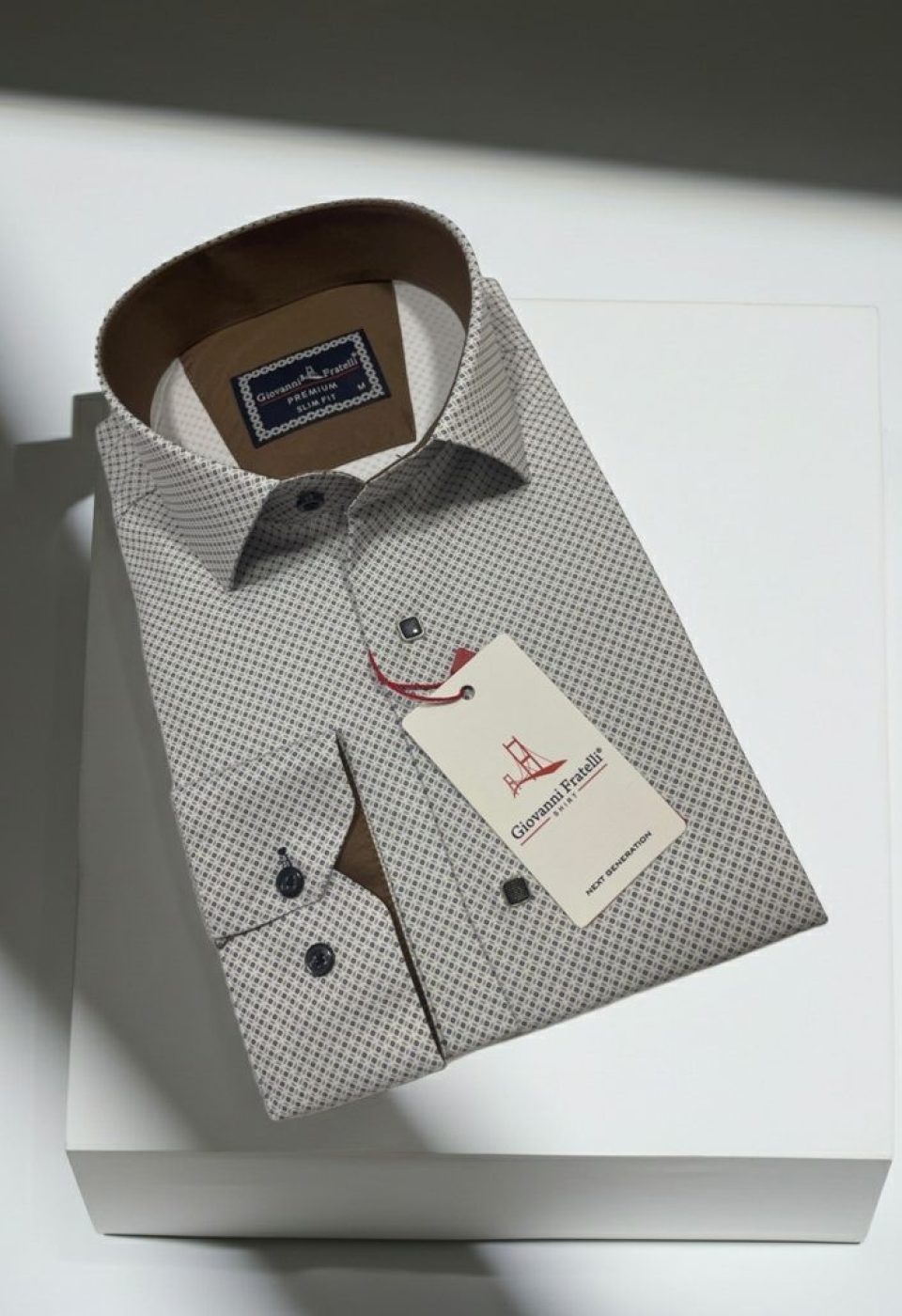 Slim Fit Uzun Kol Desenli Saten Gömlek 3GMK312439002
