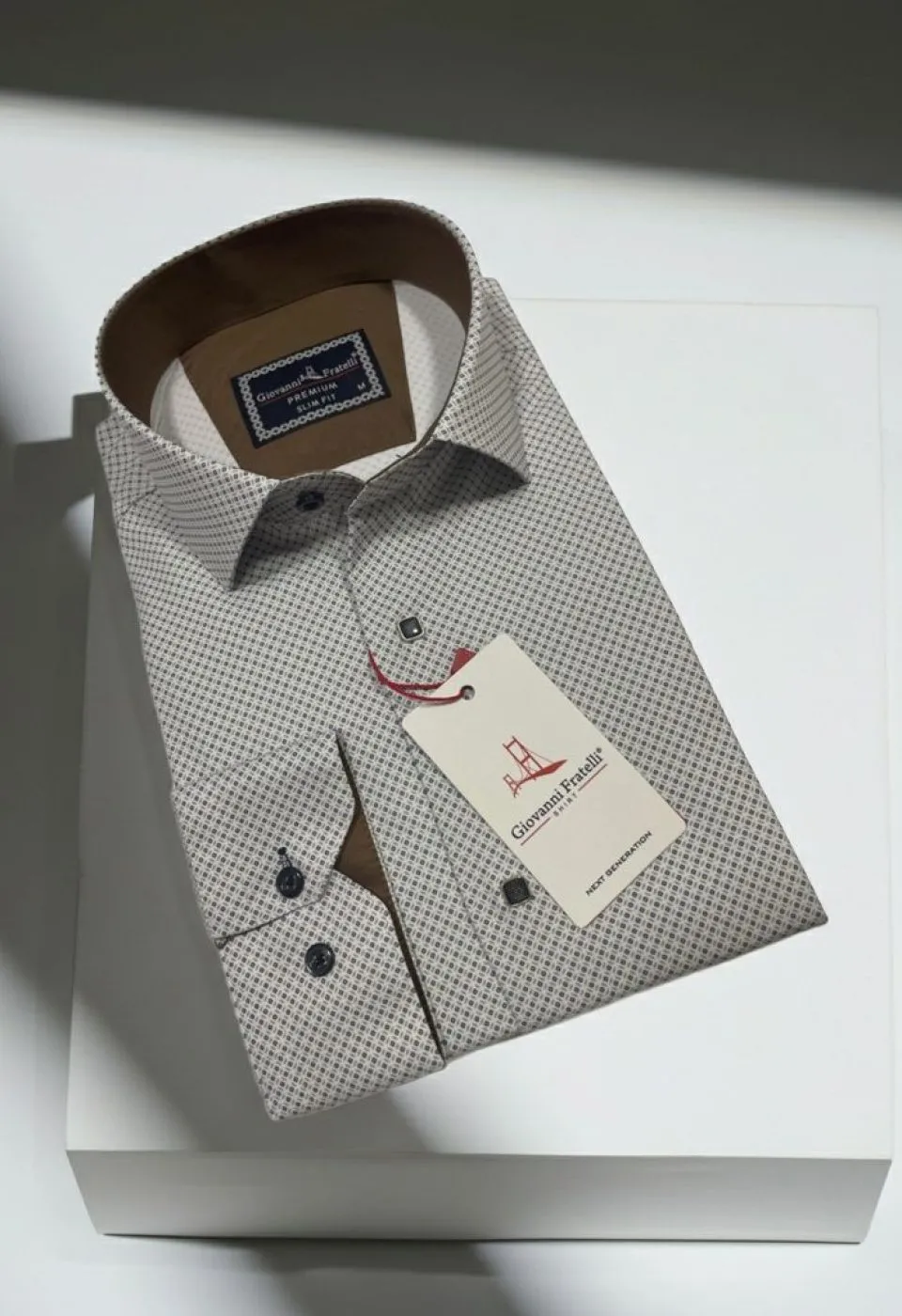 Slim Fit Uzun Kol Desenli Saten Gömlek 3GMK312439002