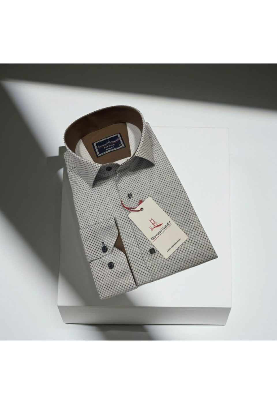 2439 CR SATIN 002 Slim Fit Uzun Kol Desenli Saten Gömlek 3GMK312439002 - Giovanni Fratelli