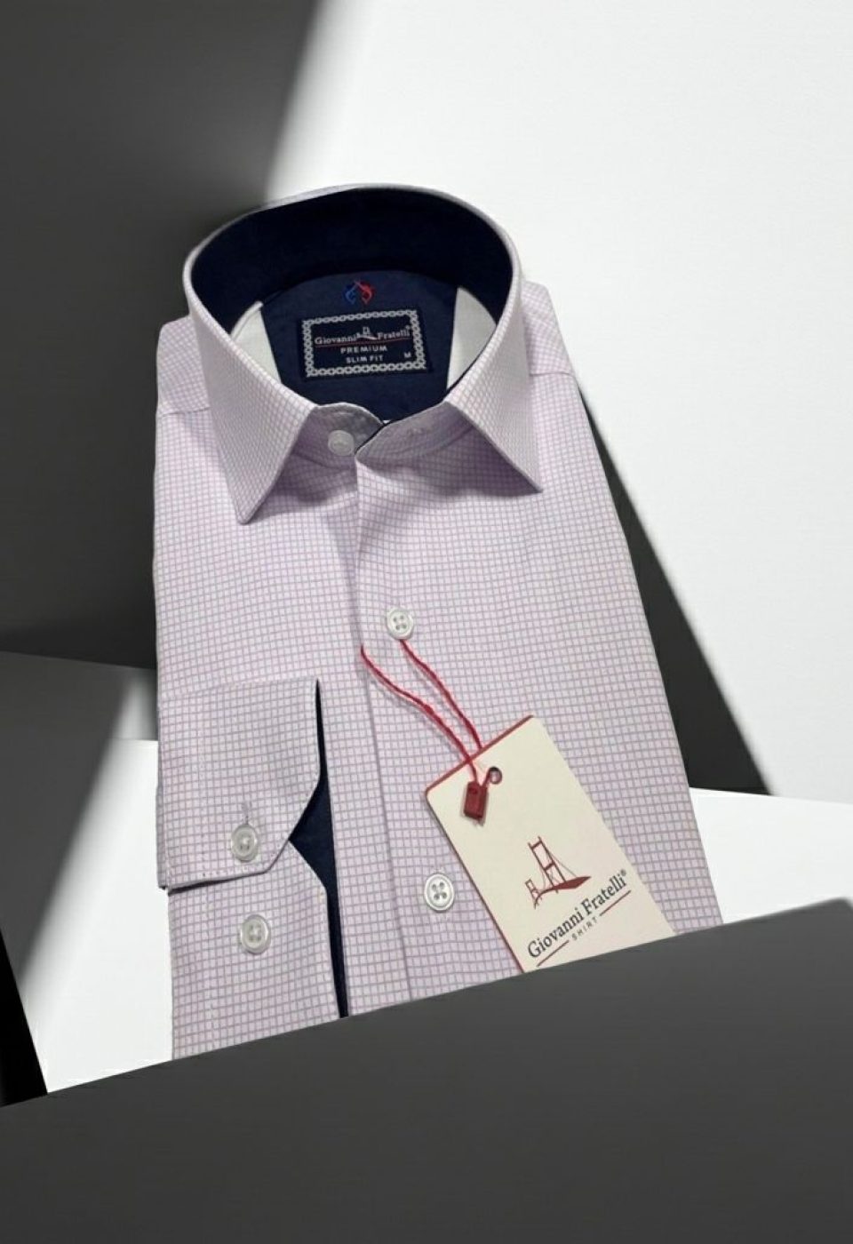 Slim Fit Uzun Kol Desenli Saten Gömlek 3GMK312448003 - Giovanni Fratelli