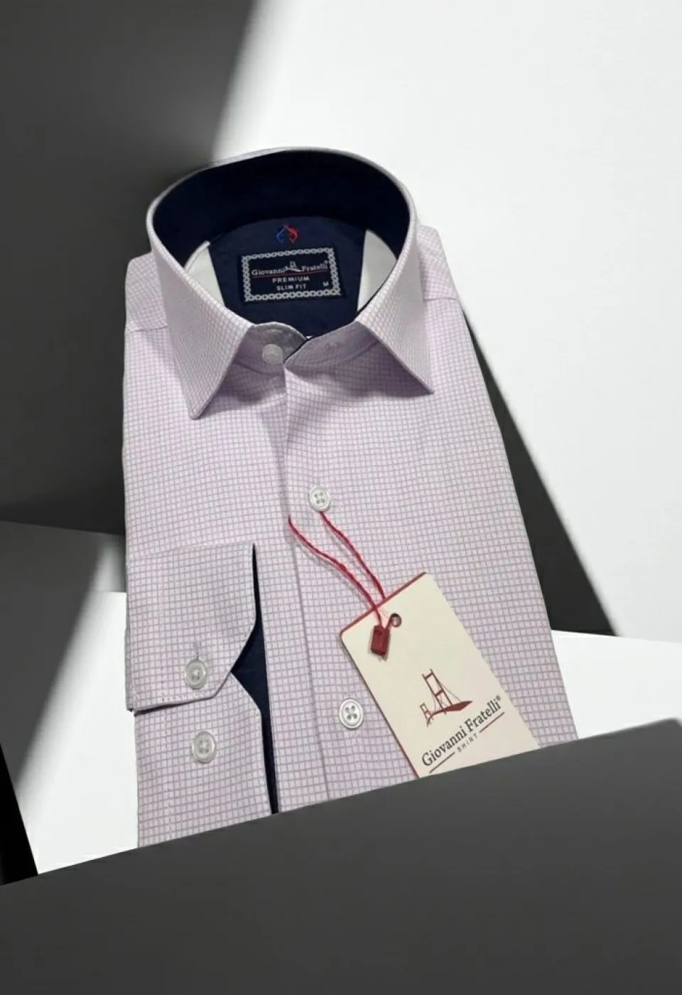 Slim Fit Uzun Kol Desenli Saten Gömlek 3GMK312448003 - Giovanni Fratelli
