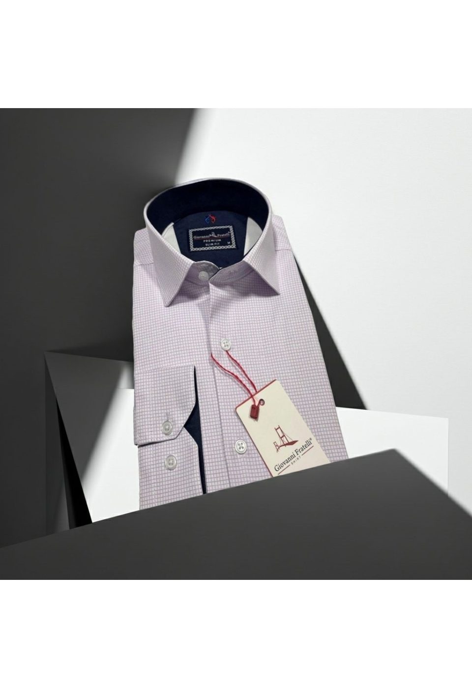 Slim Fit Uzun Kol Desenli Saten Gömlek 3GMK312448003 - Giovanni Fratelli
