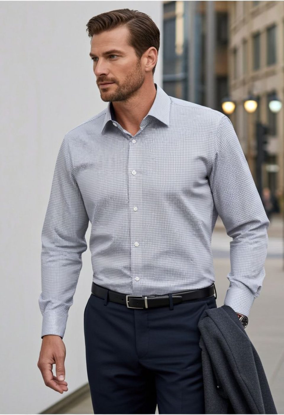 Slim Fit Uzun Kol Desenli Saten Gömlek 3GMK312448006 Slim Fit Uzun Kol Desenli Saten Gömlek 3GMK312448006